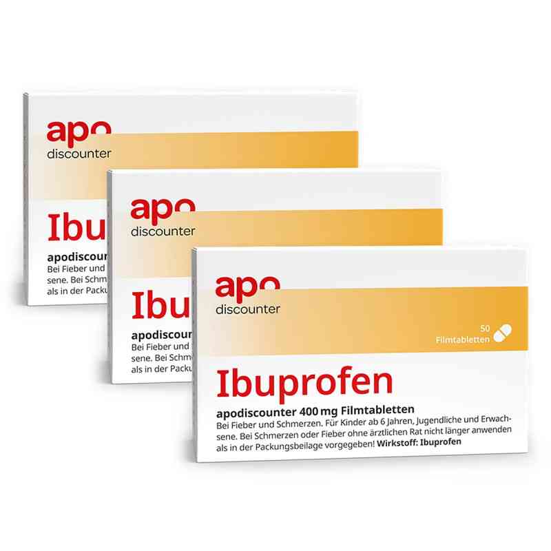 Ibuprofen 400 mg von apodiscounter 3x50 stk von Interpharm GmbH PZN 08102758