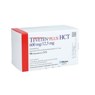 Teveten Plus Hct 600 mg/12,5 mg Filmtabletten 98 stk von Viatris Healthcare GmbH PZN 09394331