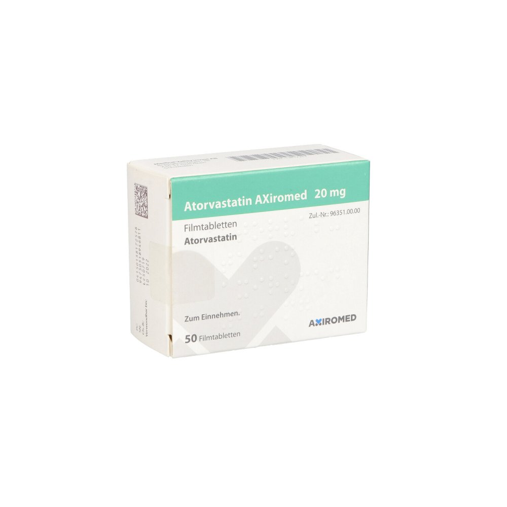 Atorvastatin Axiromed 20 mg Filmtabletten 50 stk