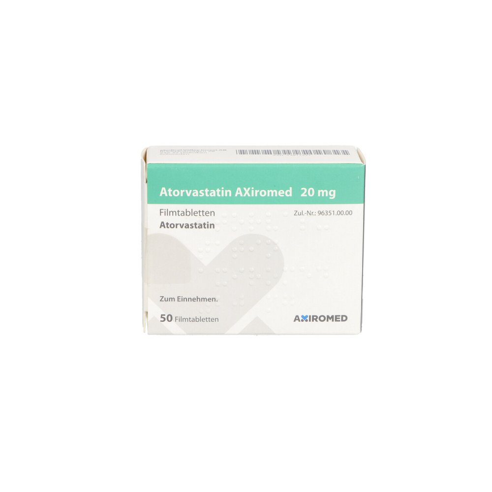 Atorvastatin Axiromed 20 mg Filmtabletten 50 stk