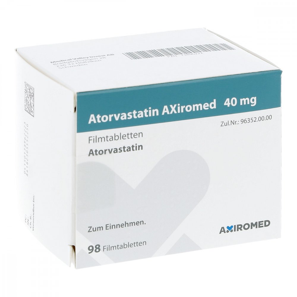 Atorvastatin Axiromed 40 mg Filmtabletten 98 stk
