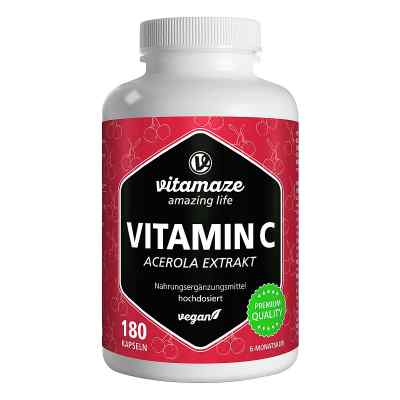 Vitamin C1 60 mg Acerola Extrakt pur vegan Kapseln 180 stk von Vitamaze GmbH PZN 16819328